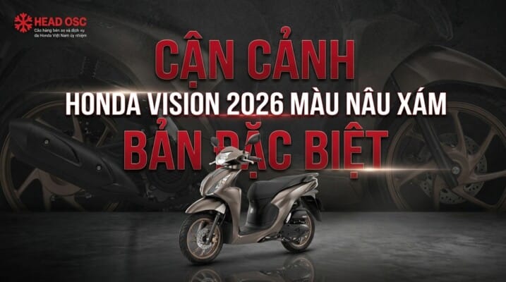 Cận Cảnh Honda Vision 2026 Màu Nâu Xám Bản Đặc Biệt
